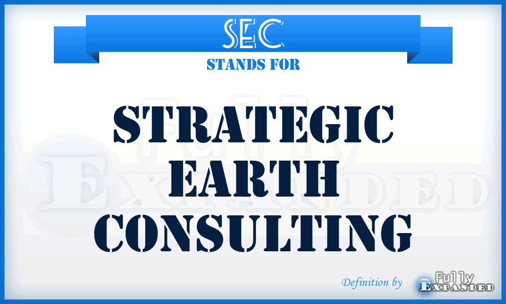 SEC - Strategic Earth Consulting