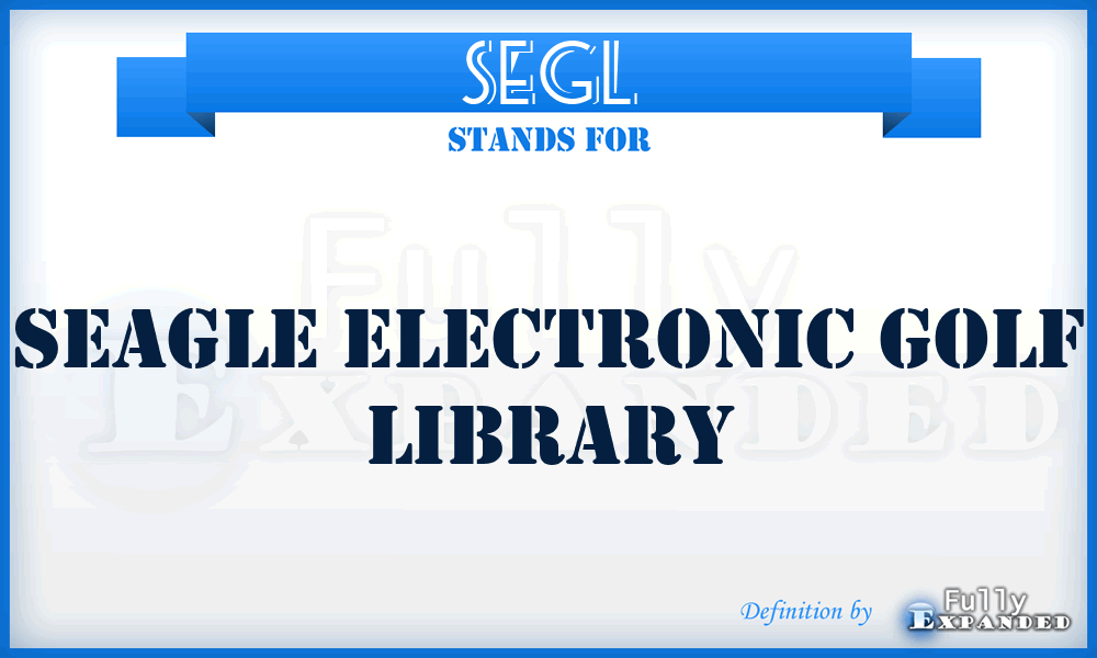 SEGL - Seagle Electronic Golf Library