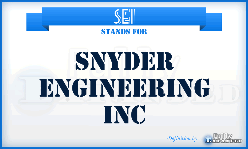 SEI - Snyder Engineering Inc