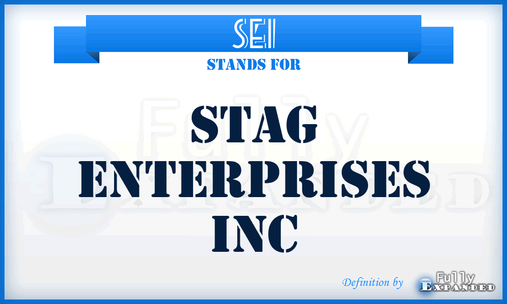 SEI - Stag Enterprises Inc