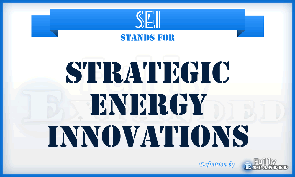 SEI - Strategic Energy Innovations