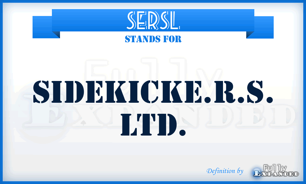 SERSL - SidekickE.R.S. Ltd.