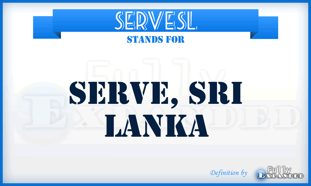 SERVESL - SERVE, Sri Lanka