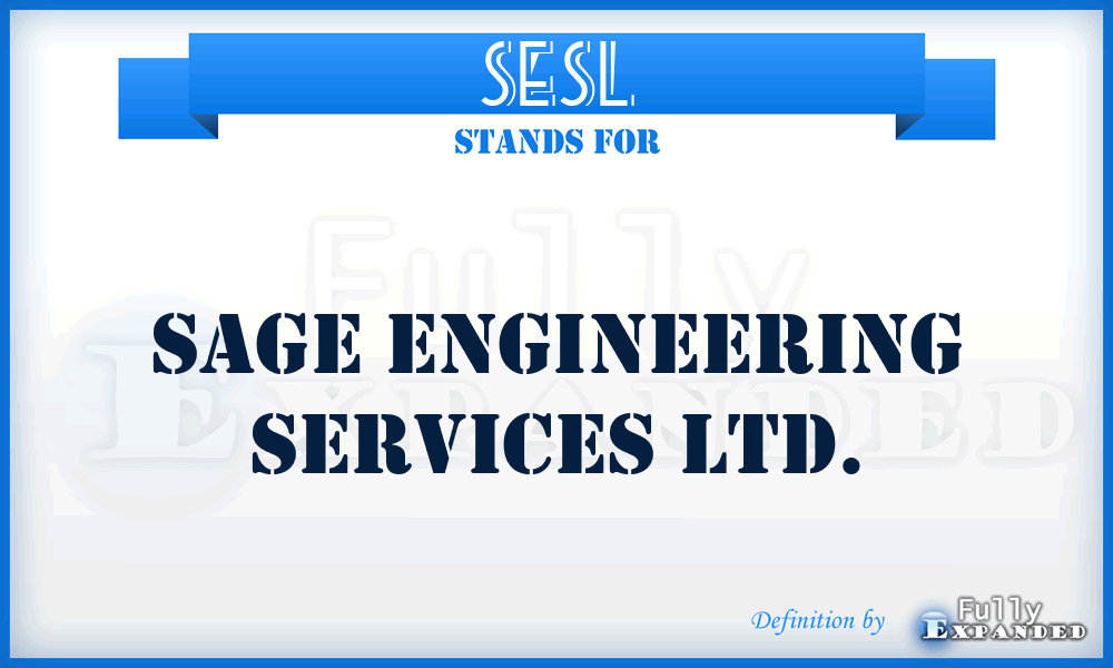 SESL - Sage Engineering Services Ltd.