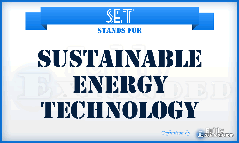 SET - Sustainable Energy Technology