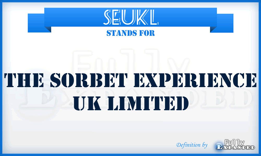 SEUKL - The Sorbet Experience UK Limited