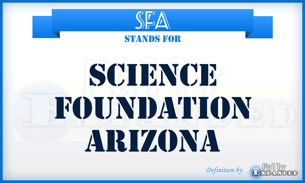 SFA - Science Foundation Arizona
