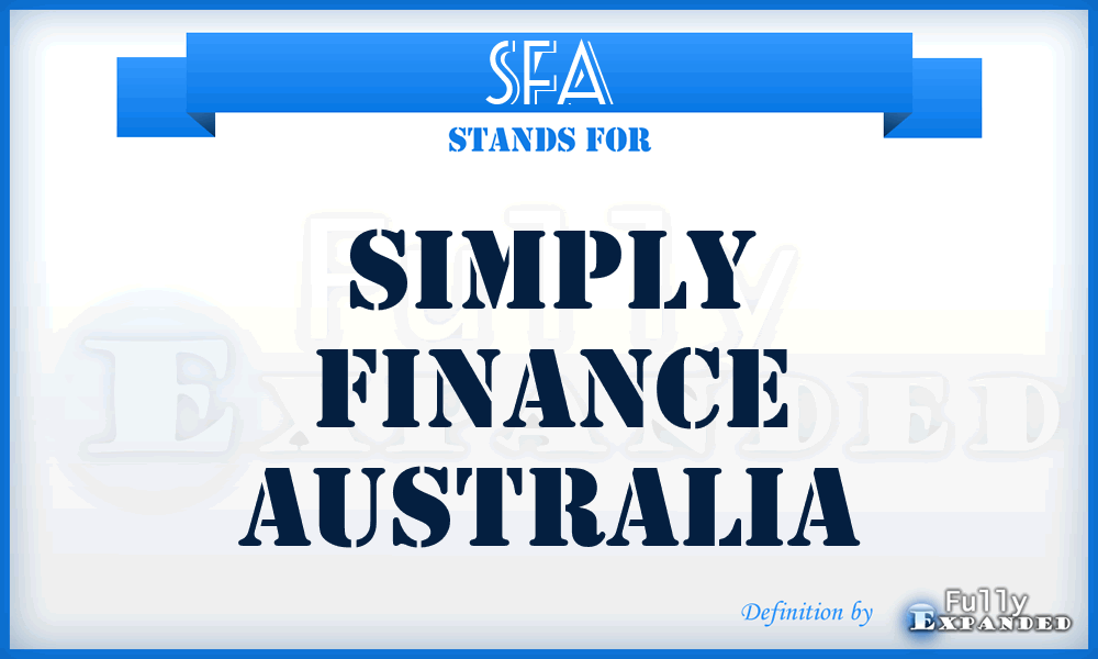 SFA - Simply Finance Australia