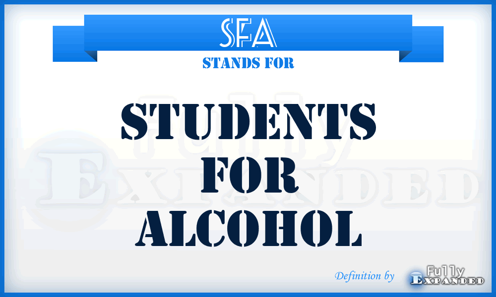 SFA - Students For Alcohol