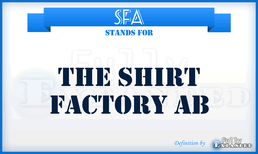 SFA - The Shirt Factory Ab