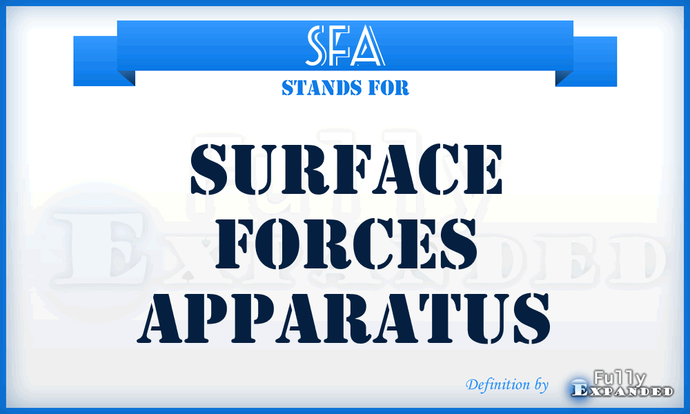 SFA - surface forces apparatus