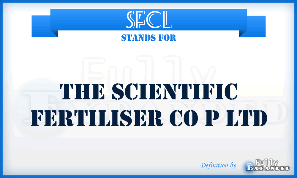 SFCL - The Scientific Fertiliser Co p Ltd
