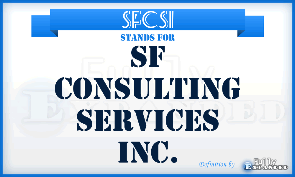 SFCSI - SF Consulting Services Inc.