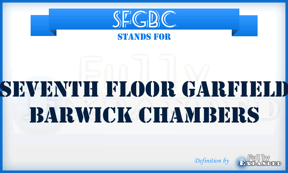 SFGBC - Seventh Floor Garfield Barwick Chambers