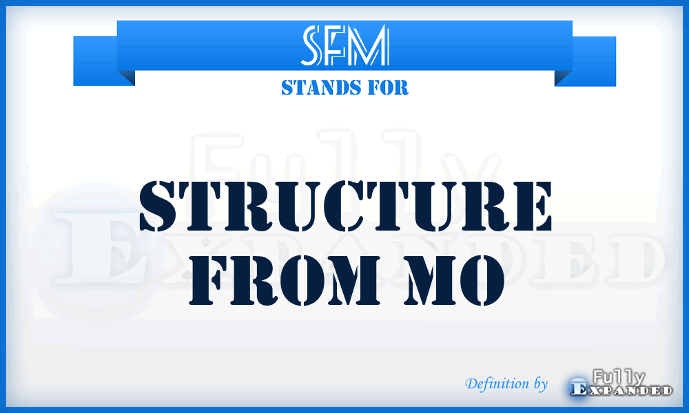 SFM - Structure From Mo