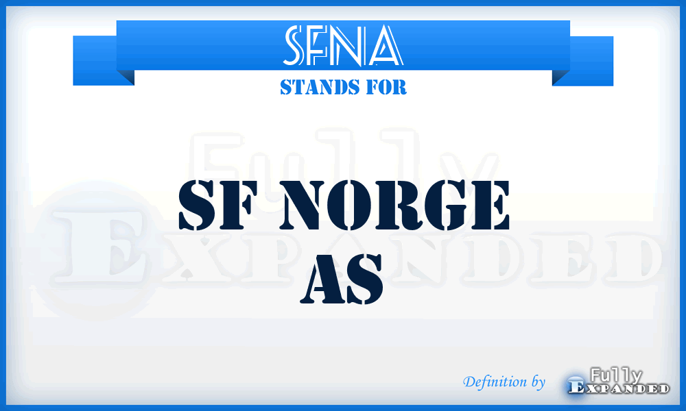 SFNA - SF Norge As