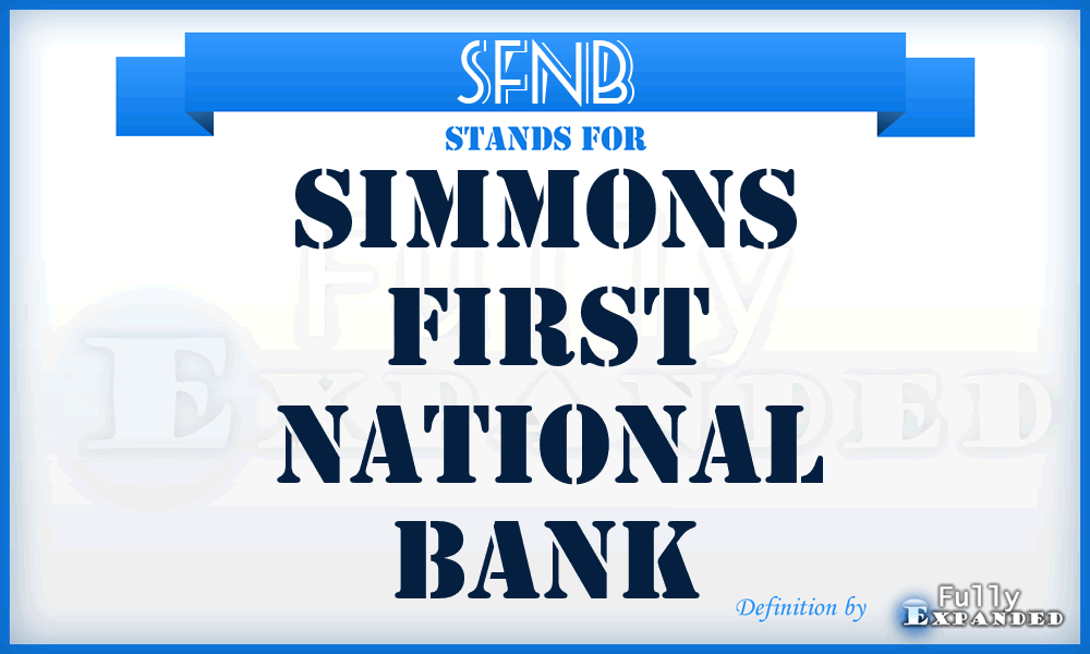 SFNB - Simmons First National Bank