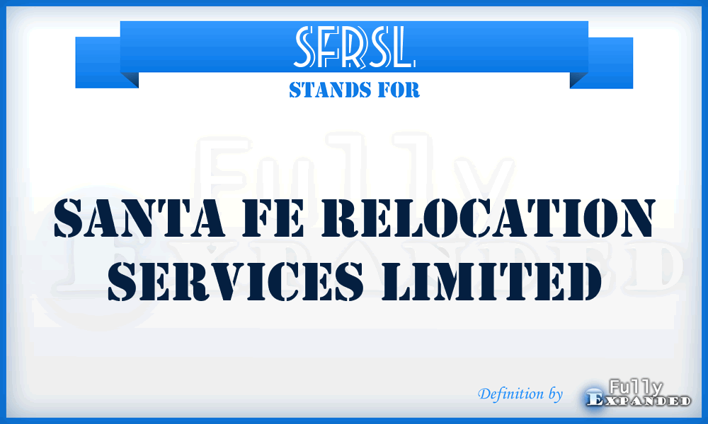 SFRSL - Santa Fe Relocation Services Limited
