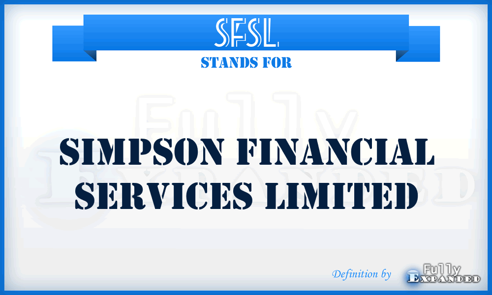 SFSL - Simpson Financial Services Limited