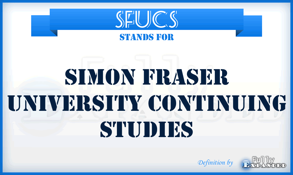 SFUCS - Simon Fraser University Continuing Studies
