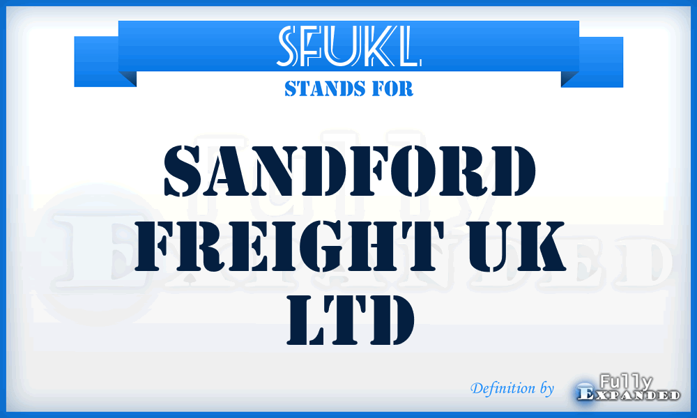 SFUKL - Sandford Freight UK Ltd