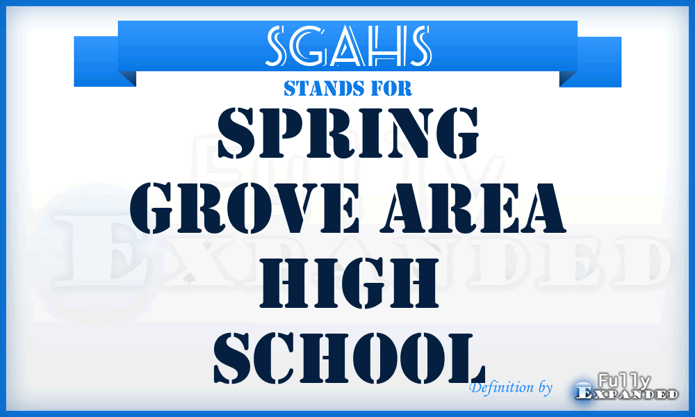 SGAHS - Spring Grove Area High School