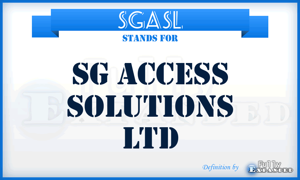 SGASL - SG Access Solutions Ltd