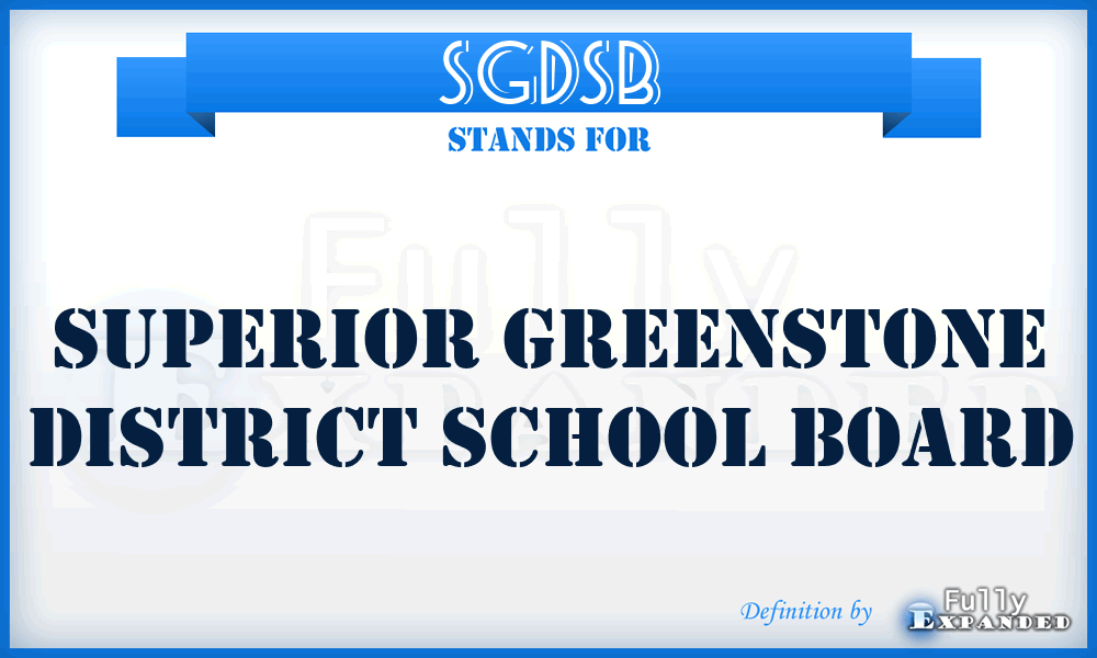 SGDSB - Superior Greenstone District School Board