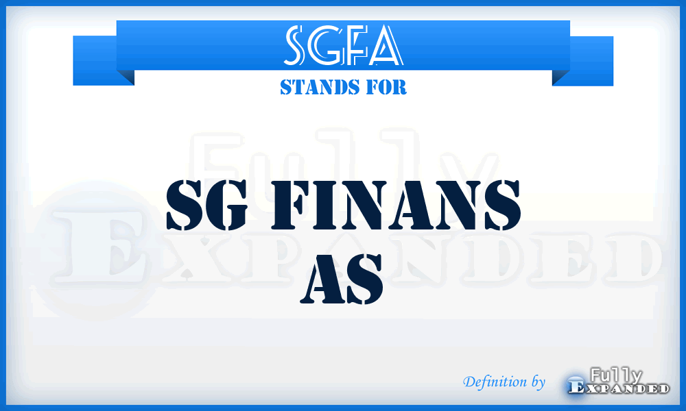 SGFA - SG Finans As