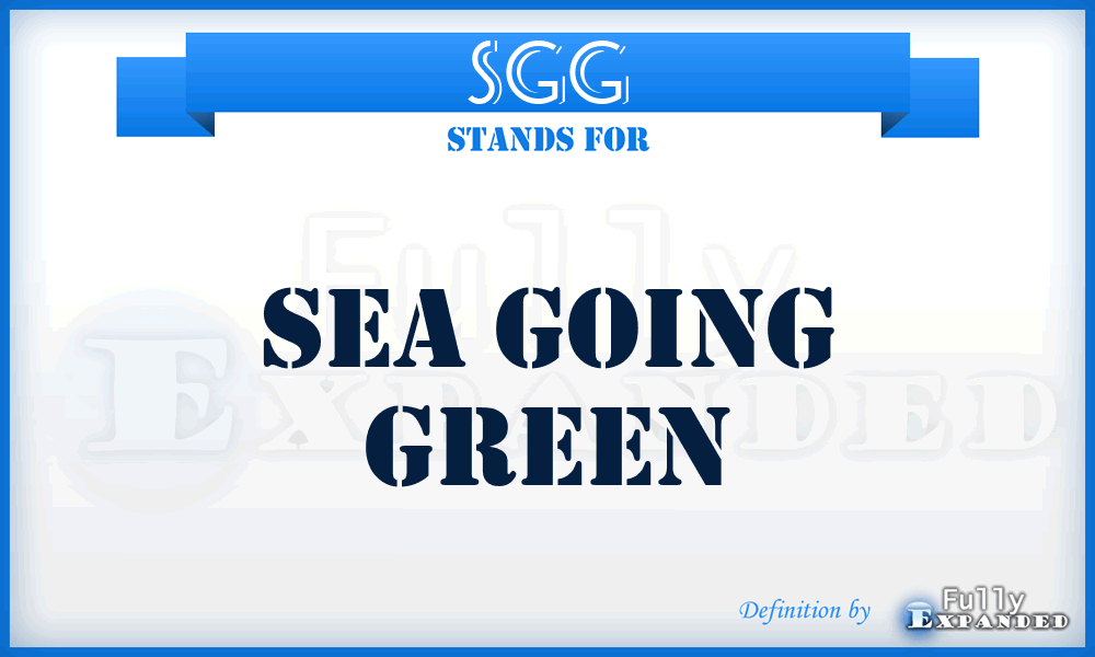 SGG - Sea Going Green