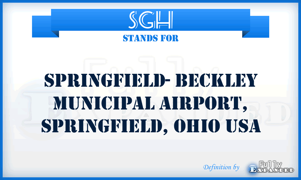 SGH - Springfield- Beckley Municipal Airport, Springfield, Ohio USA