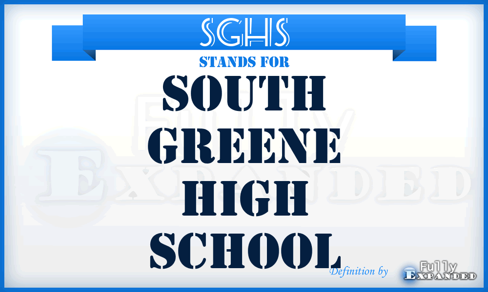 SGHS - South Greene High School