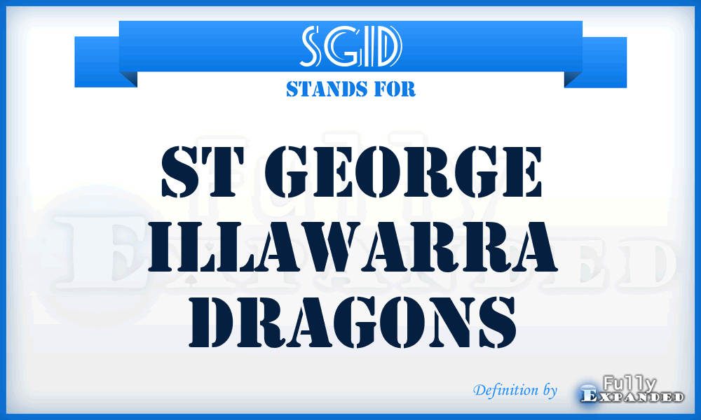 SGID - St George Illawarra Dragons