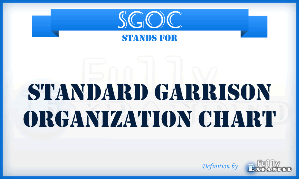 SGOC - Standard Garrison Organization Chart