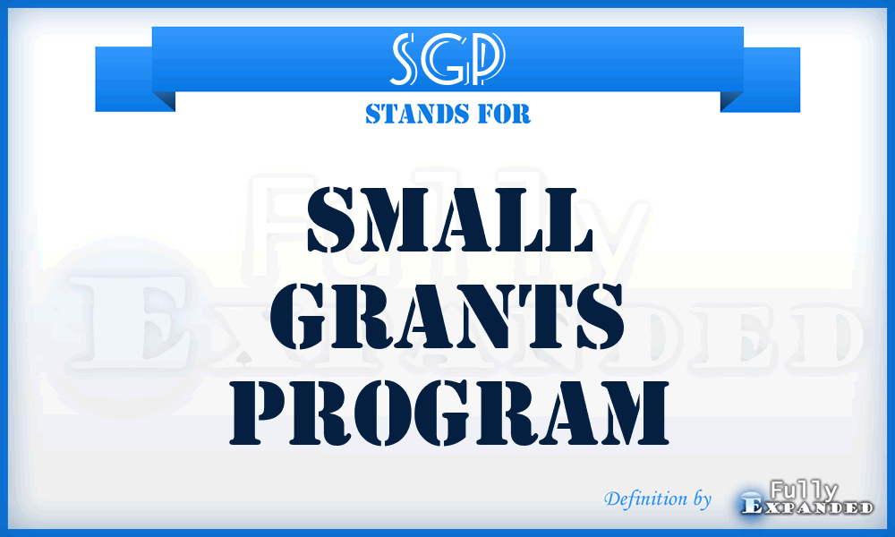 SGP - Small Grants Program