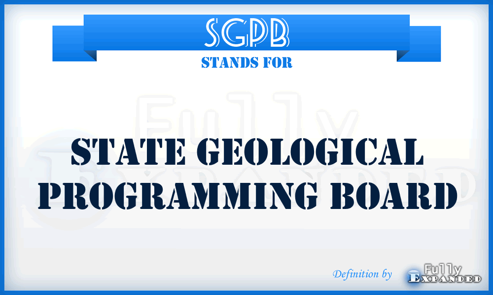 SGPB - State Geological Programming Board