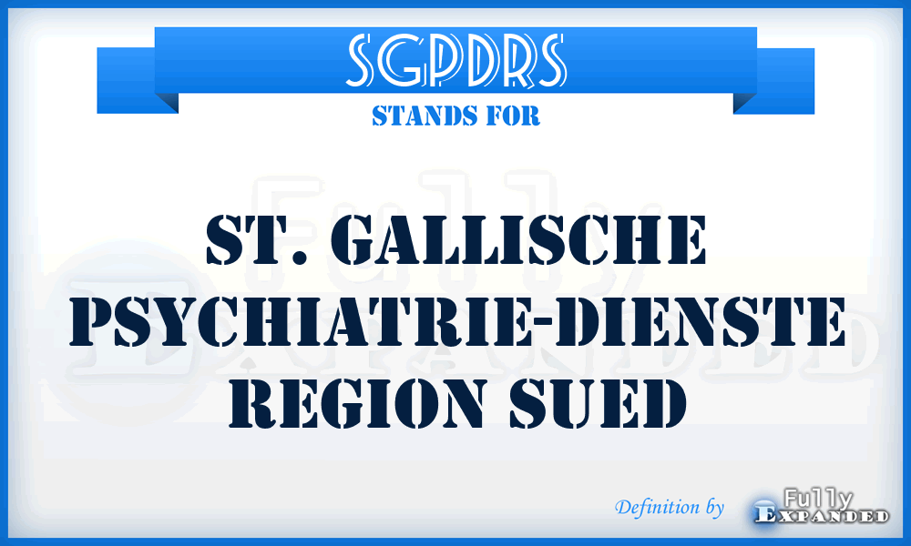 SGPDRS - St. Gallische Psychiatrie-Dienste Region Sued