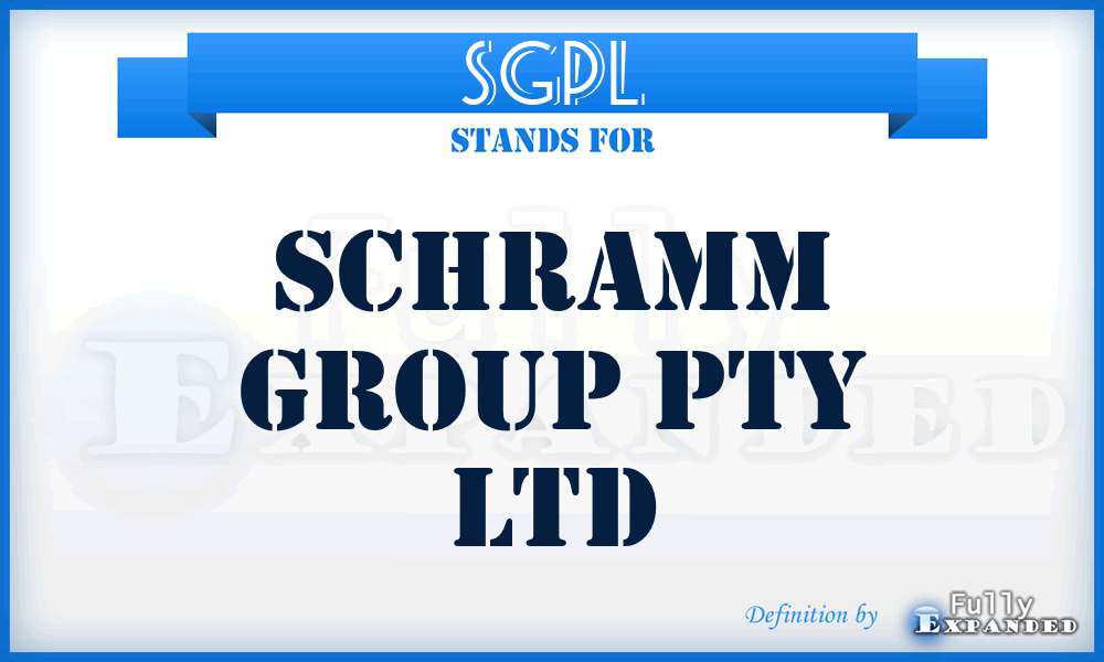 SGPL - Schramm Group Pty Ltd