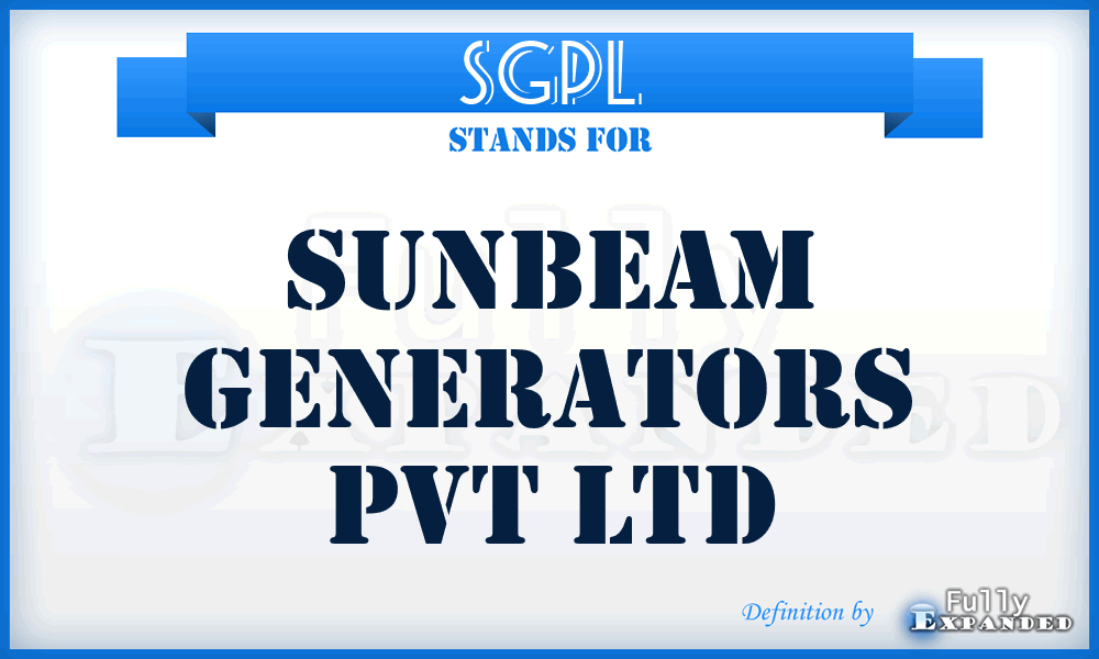 SGPL - Sunbeam Generators Pvt Ltd