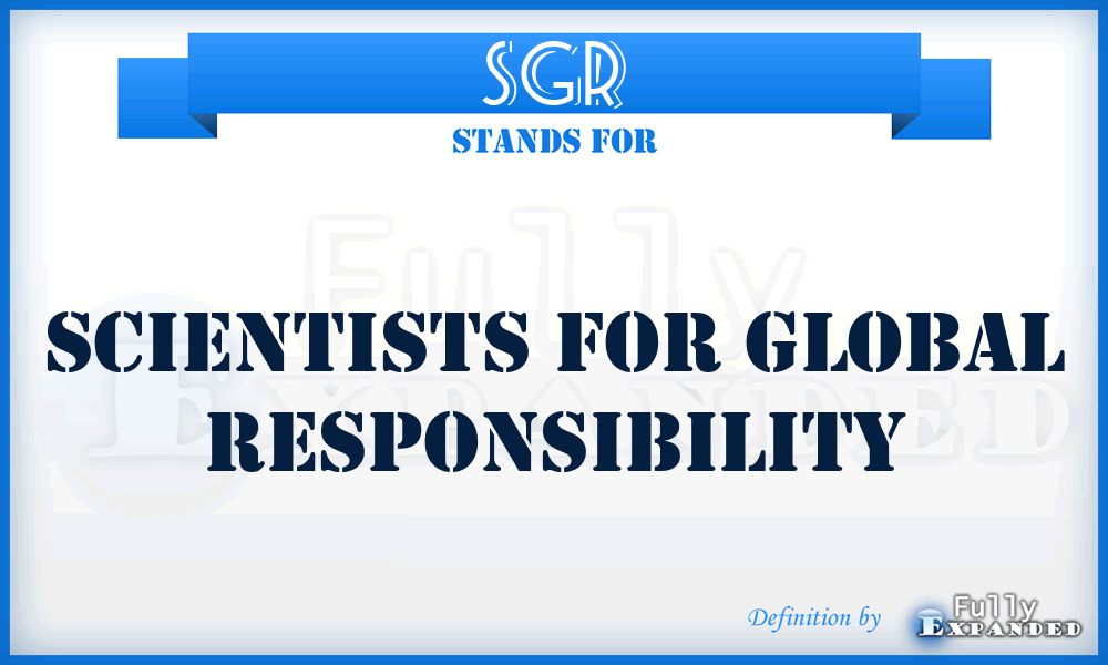 SGR - Scientists for Global Responsibility