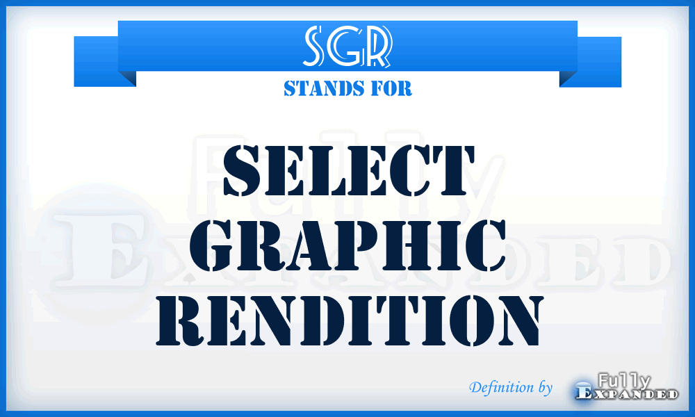 SGR - Select Graphic Rendition