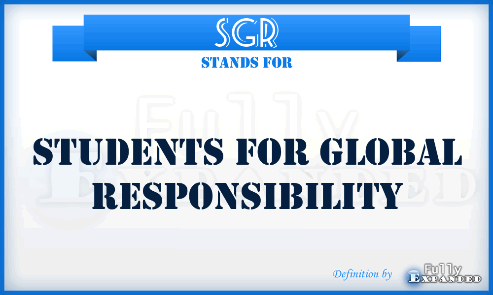 SGR - Students For Global Responsibility