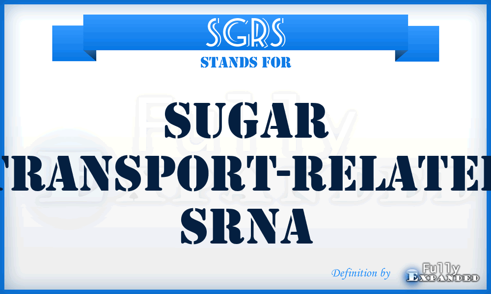 SGRS - Sugar transport-related sRNA
