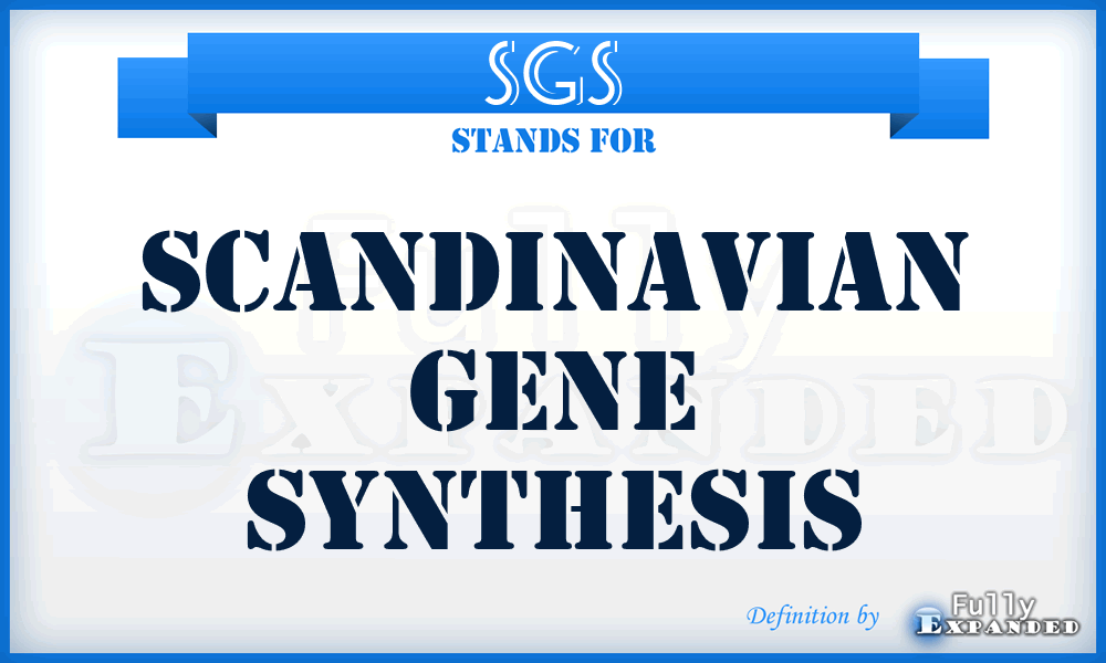 SGS - Scandinavian Gene Synthesis