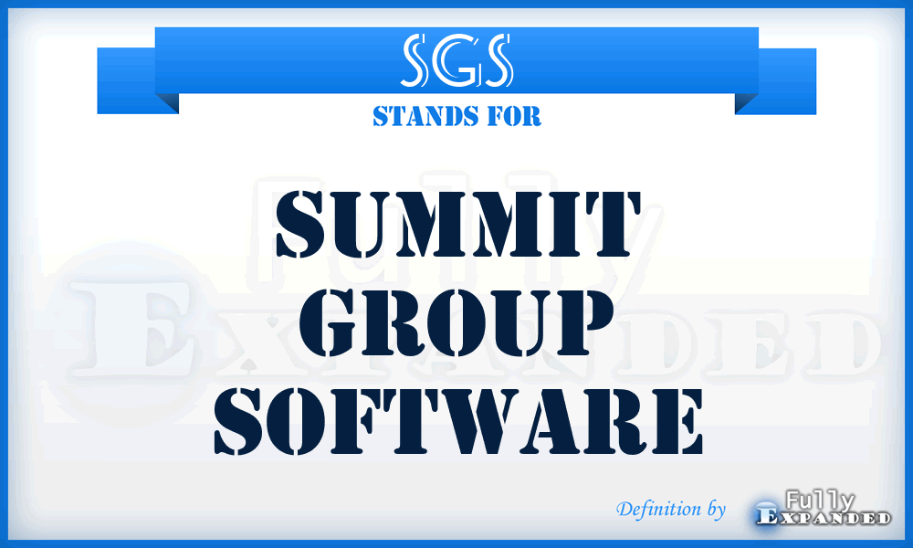 SGS - Summit Group Software