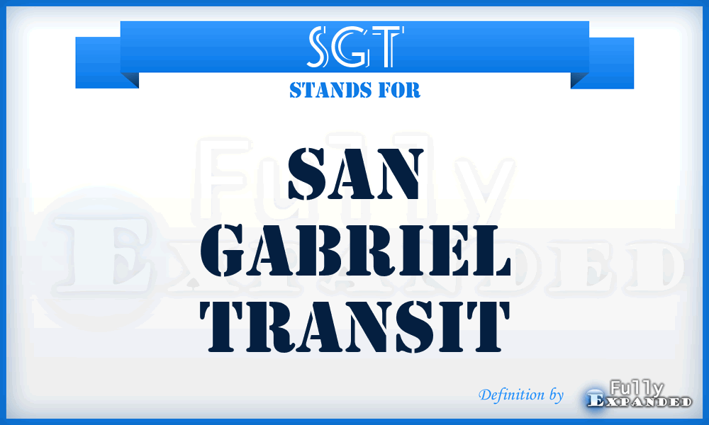 SGT - San Gabriel Transit