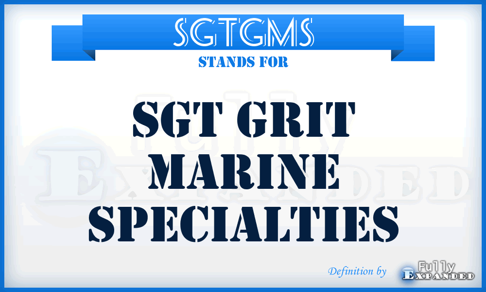 SGTGMS - SGT Grit Marine Specialties