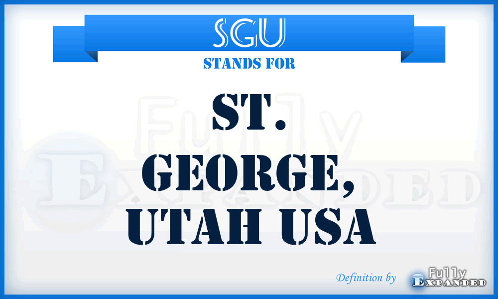 SGU - St. George, Utah USA