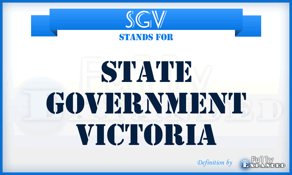 SGV - State Government Victoria
