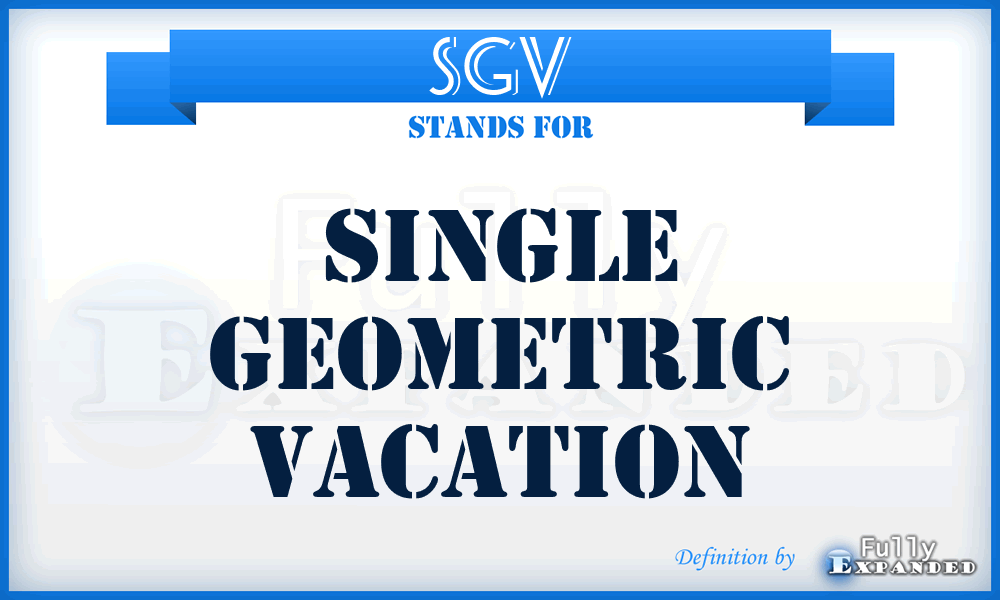 SGV - single geometric vacation